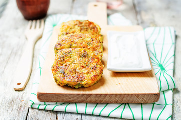 Quinoa Zucchini feta dill fritters