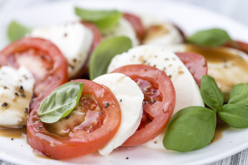 Mozzarella, Tomatoes and Balasmico Dressing