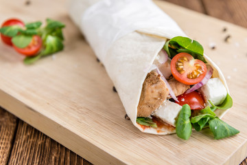 Chicken Wrap (selective focus)