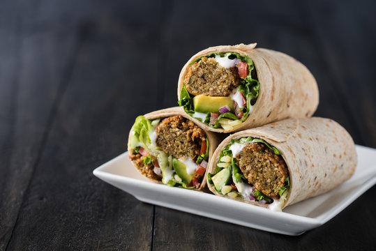 Vegetarian falafel wraps