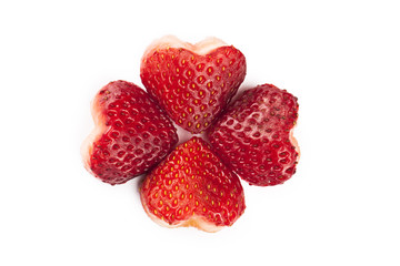 strawberries on heart shaped