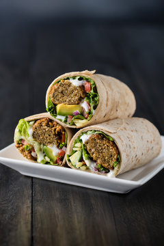 Vegetarian falafel wraps