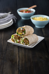 Vegetarian falafel wraps