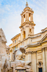 Obraz premium Santa Agnese Church in the center of Piazza Navona Square, Rome, Italy