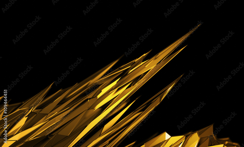 Poster abstract 3d rendering of chaotic surface. background with futuristic polygonal shape. noisy low poly