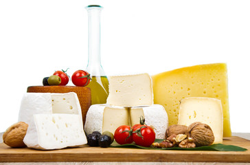 various types of international soft and hard cheese