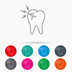 Toothache icon. Dental healthcare sign.