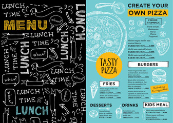 Restaurant cafe menu, template design.