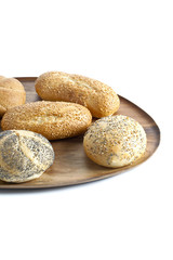 assorted bread in wooden plate