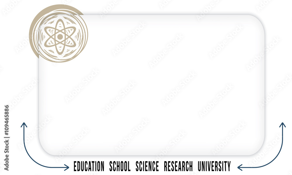 Poster Vector box to fill your text and science symbol