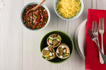 Vegetarian falafel wraps