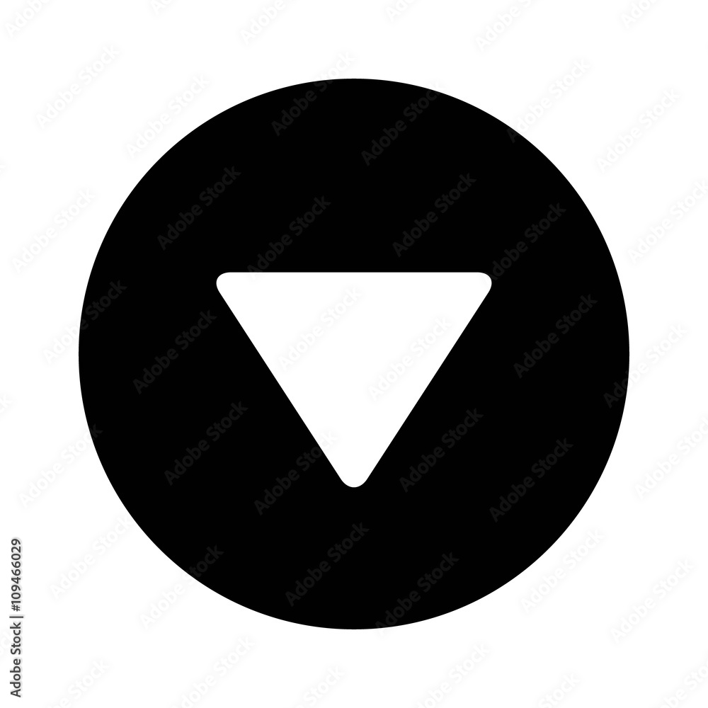 Poster round down triangle arrow flat icon for apps and websites