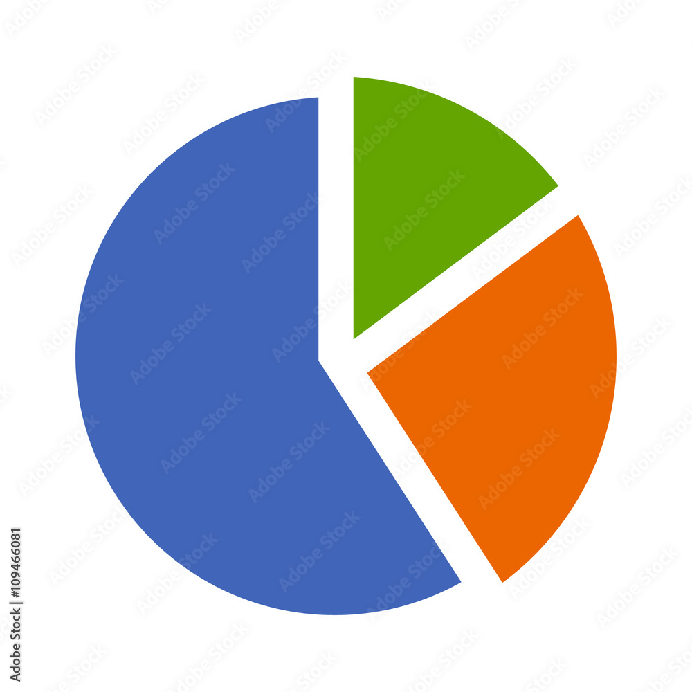 Poster statistical pie chart / piechart flat icon for apps and websites