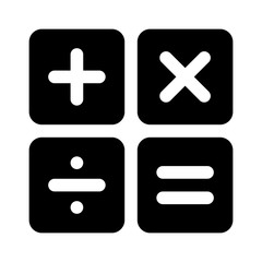 Obraz premium Calculator arithmetic operation signs / symbols flat icon for apps