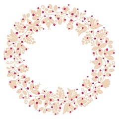 Pastel laurel vector wreath decorative frame on white background