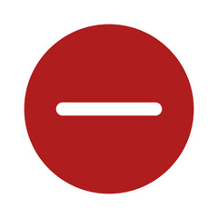 Red minus, subtract and remove flat icon for apps and websites