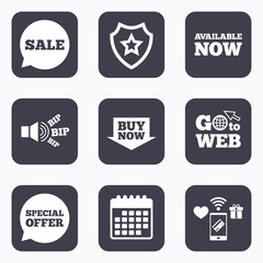 Sale icons. Special offer speech bubbles symbols