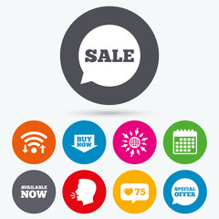 Sale icons. Special offer speech bubbles symbols