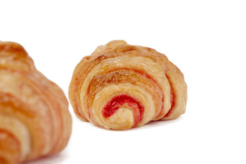 croissant rolls with strawberry jam