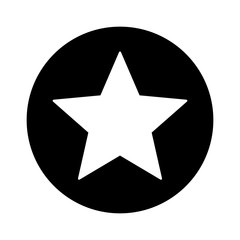 Star inside circle or star stamp flat icon for apps and websites