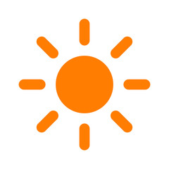 Orange summer sun flat icon for apps and websites 