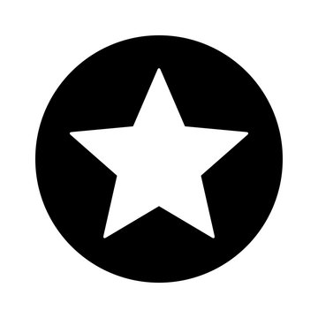 Star inside circle or star stamp flat icon for apps and websites