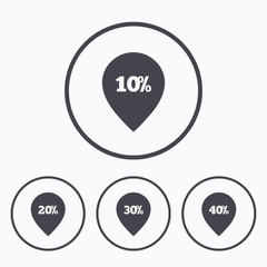 Sale pointer tag icons. Discount symbols.
