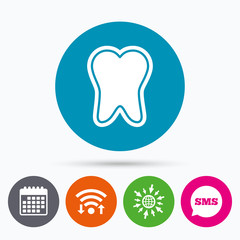 Tooth enamel protection sign icon. Dental care symbol.