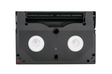 8mm video cassette on white background