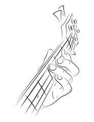 Playing Bass illustration. 