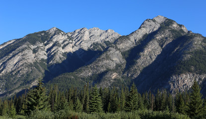 Mount Norquay range shot from the Banff town site, in Banff National Park, Alberta, Canada..