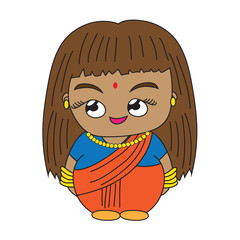 Cute Hindu Indian kawaii Girl wearing jewelry