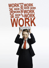 girl under stress because of work, study and deadlines preasure