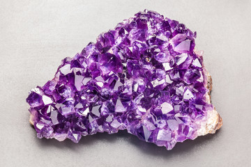 Amethyst stone detail, violet variety of quartz.