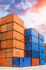 industrial port with containers