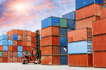 industrial port with containers