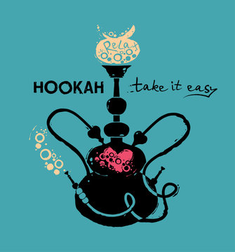 Hookah. Stylish vector illustration.
