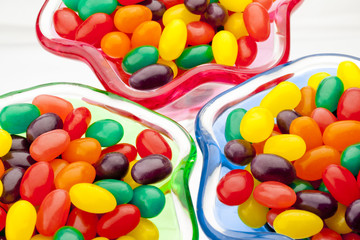 Fototapeta na wymiar bowls of jelly beans