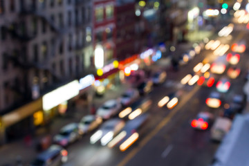 Fototapeta na wymiar New York City Street Lights Blur 