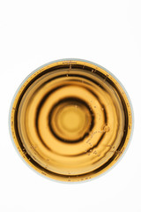top view of  champagne flute.