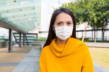Woman wearing protective mask