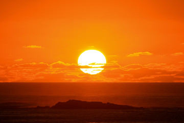 Sunrise over the sea at Barry Park, Fingal Bay, Port Stephens, Australia