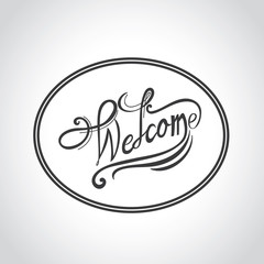Welcome  hand drawn lettering poster card
