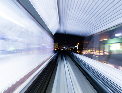 Blurred speed motion view in tunnel
