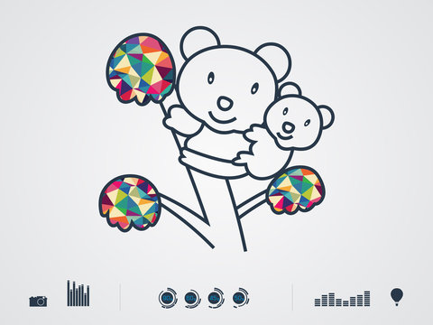 vector illustration of colourful bear