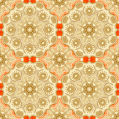 Seamless pattern with beautiful Mandalas. Vector illustration