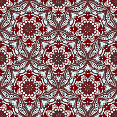 Seamless pattern with beautiful Mandalas. Vector illustration