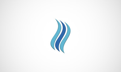 elegant logo with aquamarine curve lines