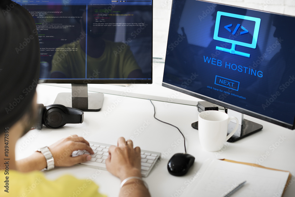 Aufkleber web hosting data adverstising network provider concept