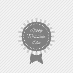 Memorial Day Emblem with Text and Ribbon